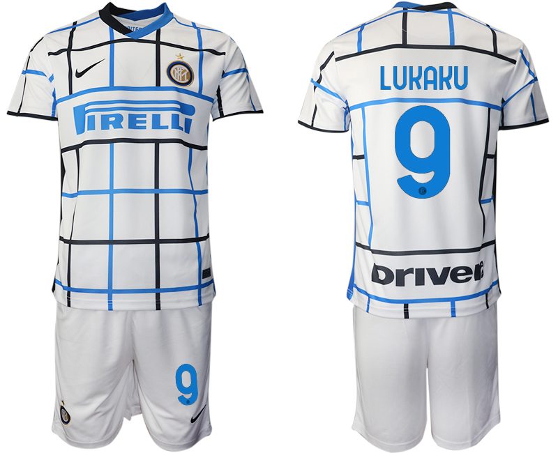 Men 2020-2021 club Inter milan away #9 white Soccer Jerseys